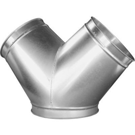 Us Duct US Duct Clamp Together Y Branch, 30 Deg 4-4-4, 4" Diameter, Galvanized, 18 Gauge RBY04R04R04R30.G18